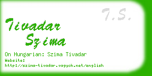 tivadar szima business card